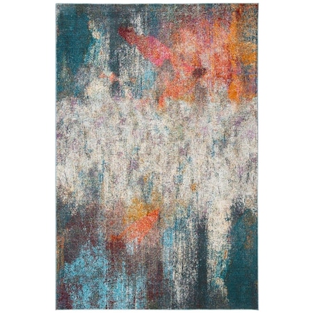 Safavieh Luxor Contemporary Power Loomed Rectangle Area Rug Ivory & Blue - 3 x 5 ft. LUX312A-3